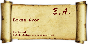 Bokse Áron névjegykártya